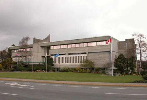 Saanich Municipal Hall at 770 Vernon Avenue in 2004.
